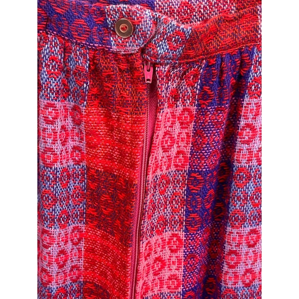 Vintage Brattle Square Multicolor Women's 70s Boho Checkered Maxi Skirt‎ Size 10 - Picture 5 of 8